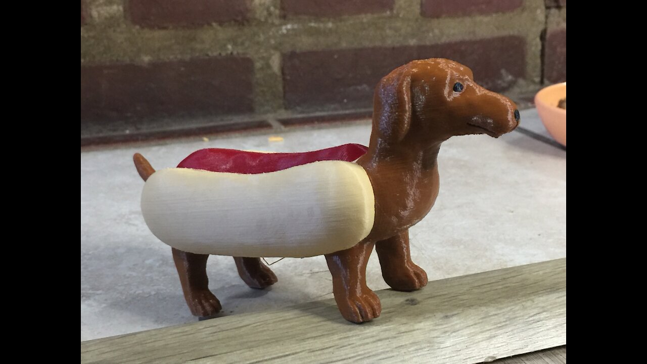 Hotdog 3D Printed Dog