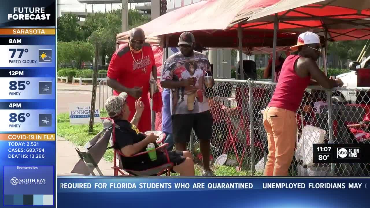 Bucs fans celebrate first home game