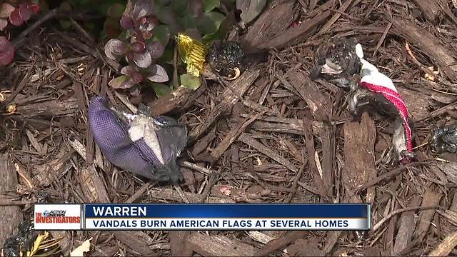 American flags in front of metro Detroit homes burned by vandals