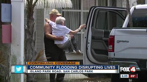 Floodwaters gradually decreasing in San Carlos Park neighborhoods