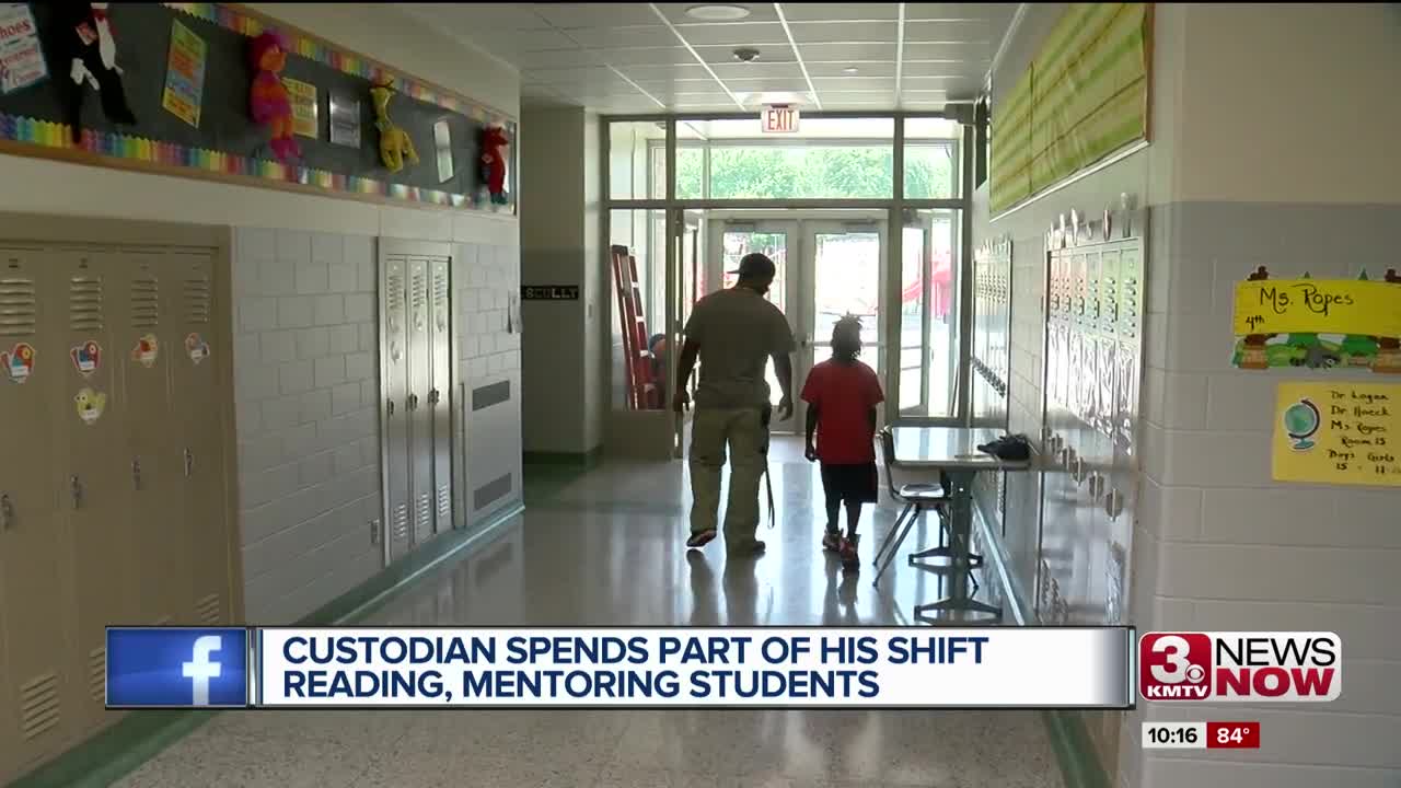 School custodian spends part of shift mentoring students