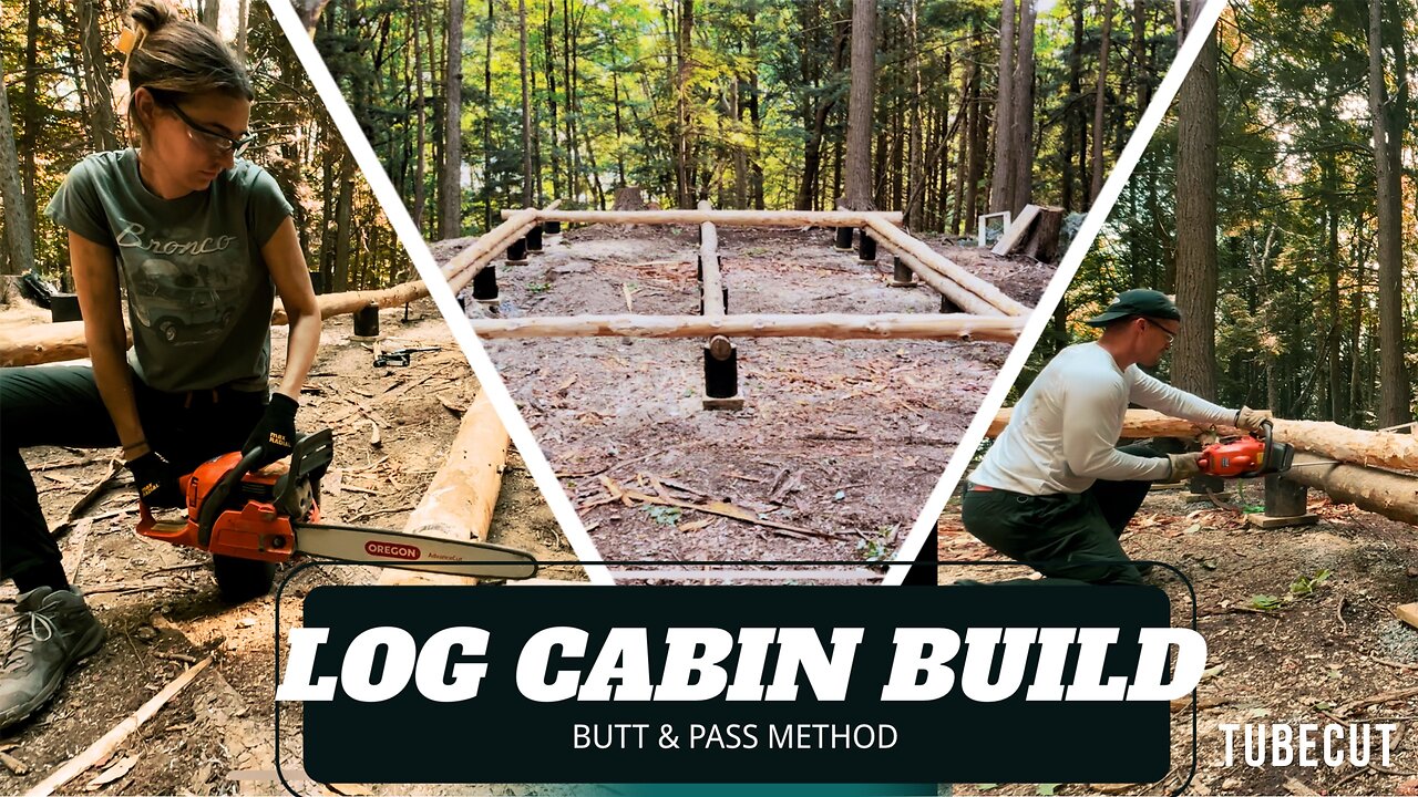 LOG CABIN BUILD - Butt & Pass Method!! // Adirondack Log Cabin Ep. 3 #logcabin