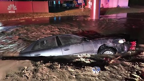 Drunk driver's crash triggers sinkhole in Florida