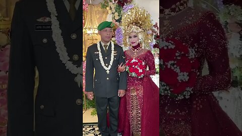 GAGAH! PENGANTIN TNI PAKAIAN ADAT PALEMBANG SUMATERA SELATAN INDONESIA #shorts #short #shortvideo