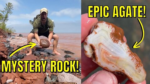 Big Mystery Rock & Agates Found on Lake Superior Beach! Rockhounding