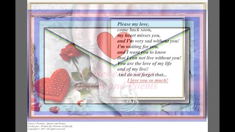 Please my love, back soon, my heart misses you, I love you so much! [Quotes and Poems]