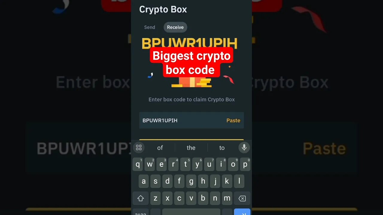 crypto box code today||pepe coin airdrop #binance #binancecrypto