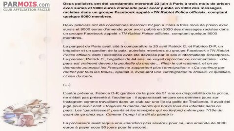 👮‍♀️ 3 mois de prison avec sursis et 9000 euros d'amende pour avoir rien dit ?