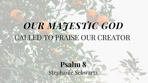 Our Majestic God: Called to Praise Our Creator (Psalm 8) | Women's Bible Study | Stephanie Schwartz