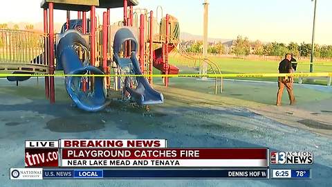 Fire at playground near soccer complex