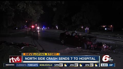 Crash on northwest side sends 7 to the hospital