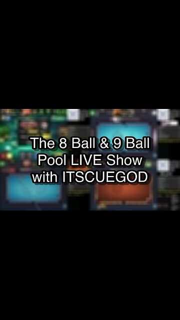 The 8 Ball & 9 Ball Pool LIVE Show with ITSCUEGOD