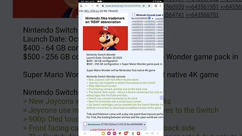 Nintendo switch wonder leak