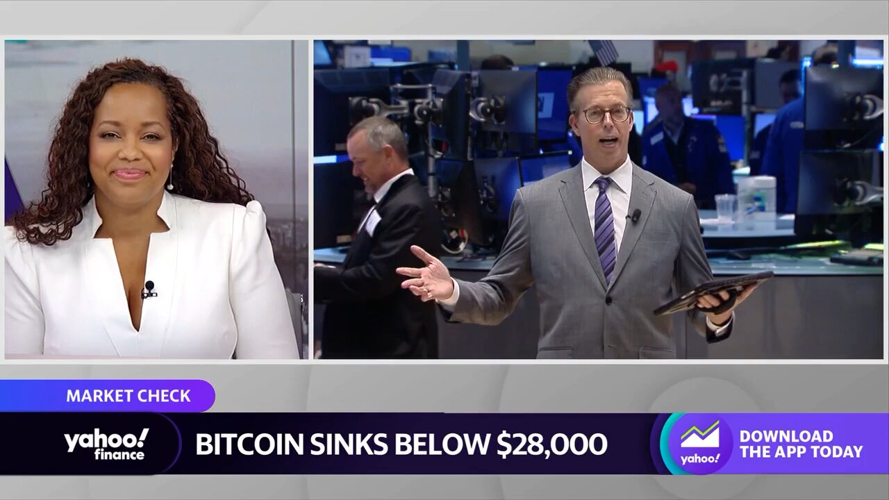 Bitcoin sinks below $28K as crypto-tied stocks fall into the red