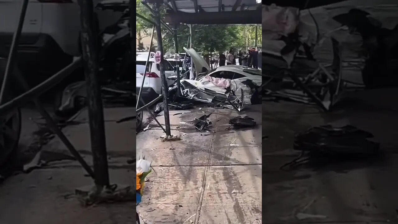 Ferrari destroyed in Uptown Manhattan! #foryou #farrari #car