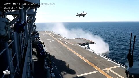 F-35B B-Roll: launches and recovery aboard LHA 7 USS Tripoli, USPACOM