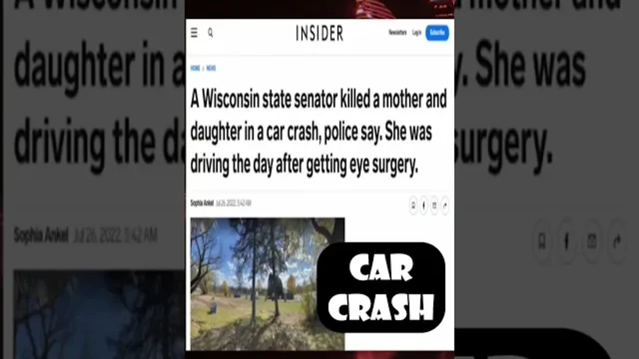 Wisconsin State Senator Involved in a Car Crash after Eye Surgery #newshorts #news #localnews