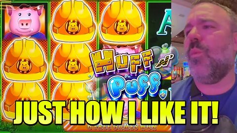 The Traditional Huff N Puff Slot Machine Just Hit A Big Jackpot For A Lucky $100 Bet!