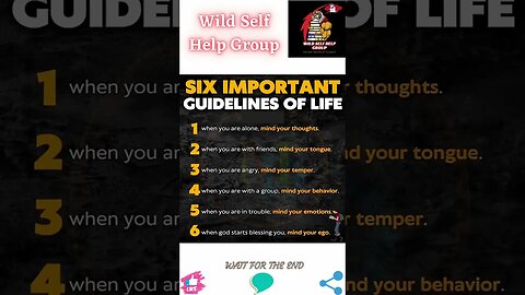 🔥Six important guideline of life🔥#shorts🔥#wildselfhelpgroup🔥24 February 2023🔥