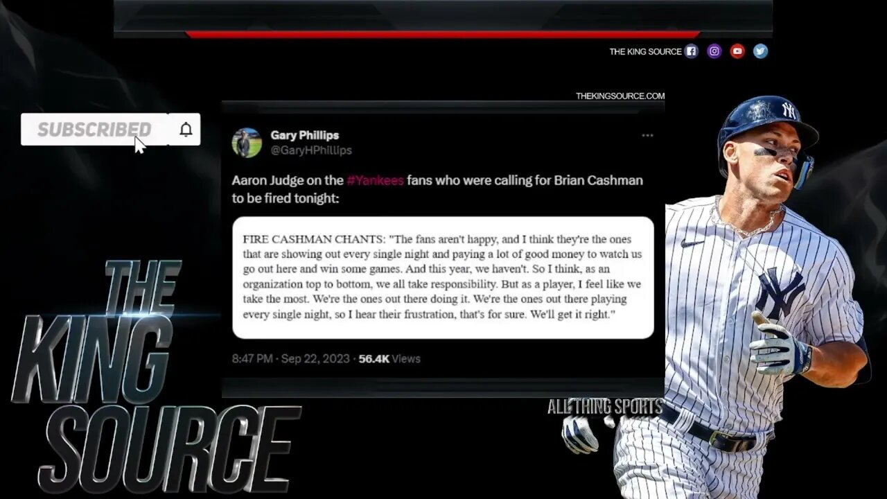 Sports Analysis with THE KING SOURCE: Judge REFUSES to Blame Cashman When Given the PERFECT CHANCE!