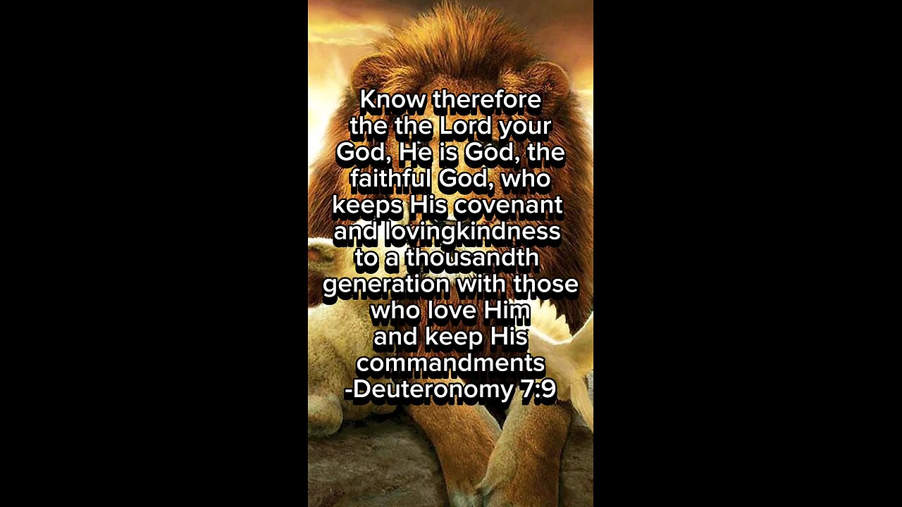 Verse of The Day: Deuteronomy 7:9