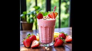 Banana Strawberry Smoothie Recipe 🍓🍌✨