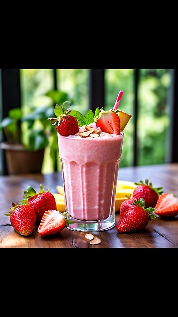 Banana Strawberry Smoothie Recipe 🍓🍌✨