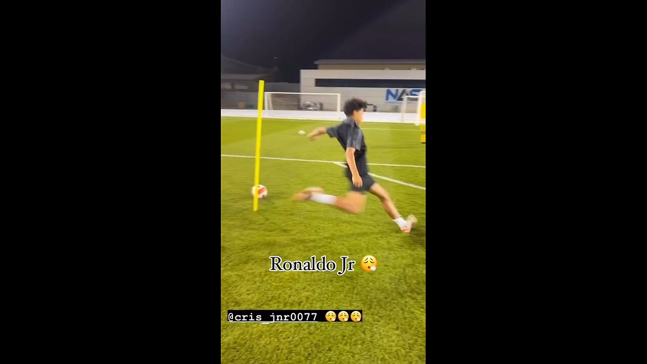 Cristiano Ronaldo and his son jr practicing free kick