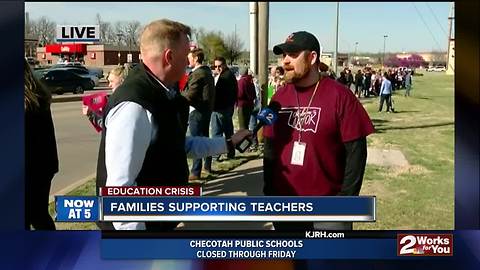 Jenks teachers rally in South Tulsa after OK State Capitol Visit