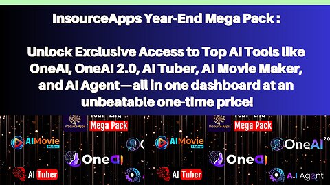 InsourceApps' Year-End Mega Pack: Unlock the power of AI with best-selling apps like OneAI, AI Tuber