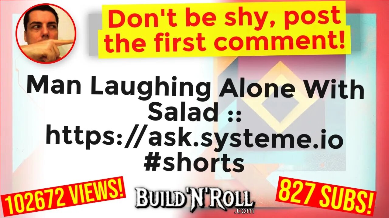 Man Laughing Alone With Salad :: https://ask.systeme.io #shorts