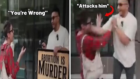 Pro-abortion Lady Attacks Man For Speaking Facts!