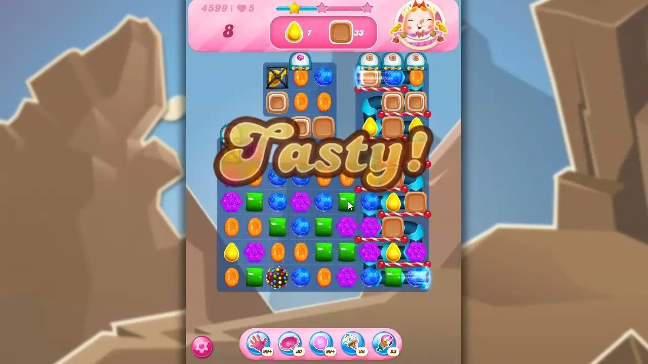 Candy Crush Level 4599 Talkthrough, 18 Moves 0 Boosters