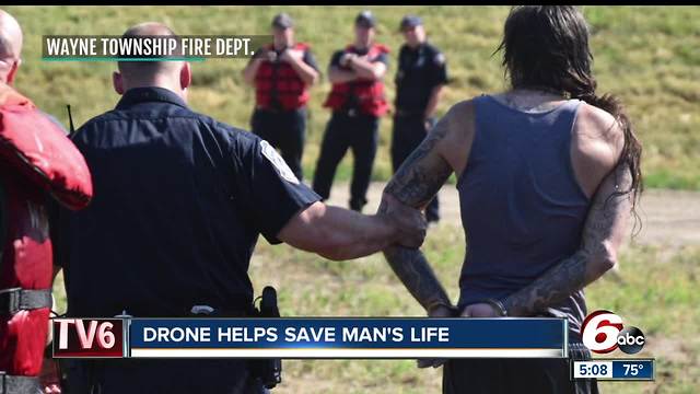 Wayne Township drone rescues man from lake who was running from police