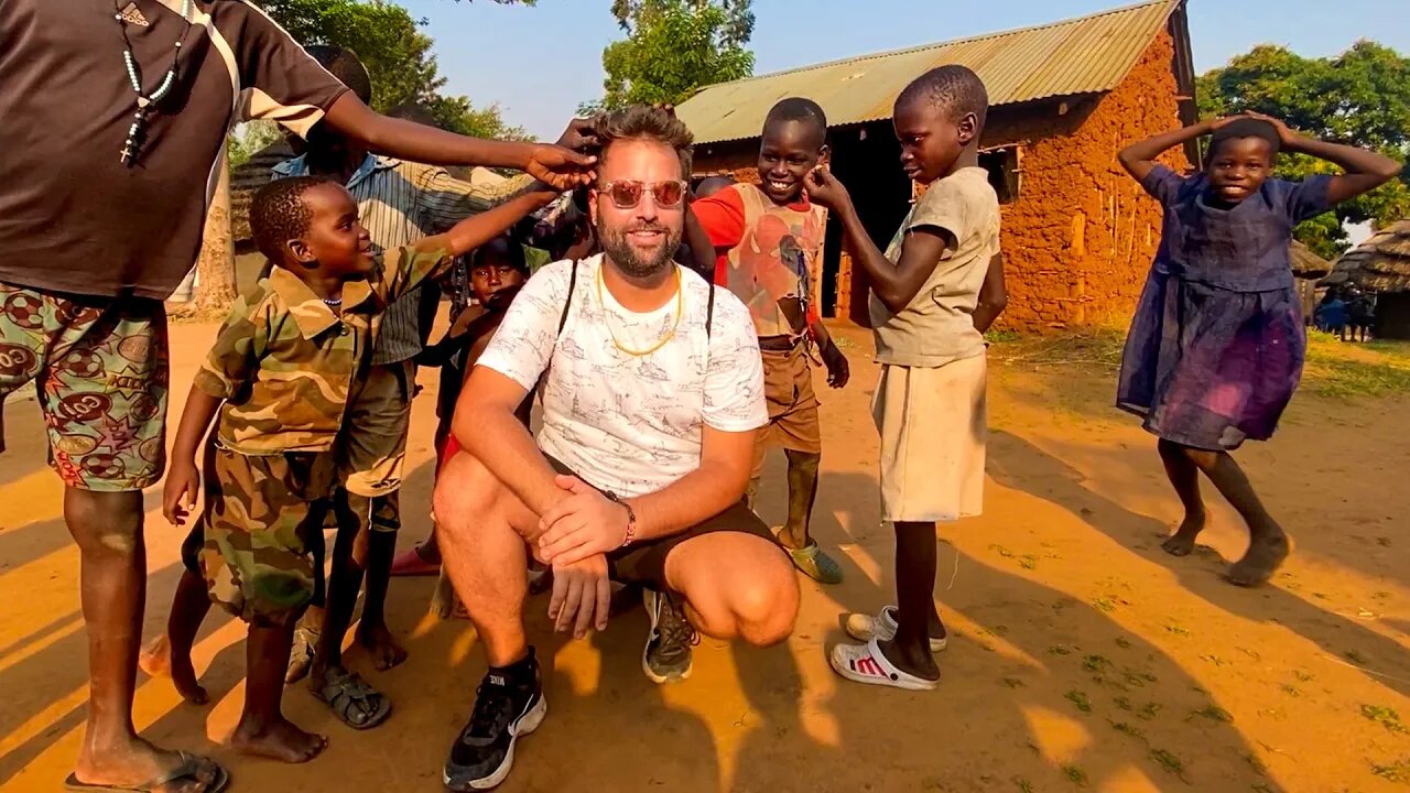 African kids Shocked by White Man hair and toilet 🇺🇬 Uganda