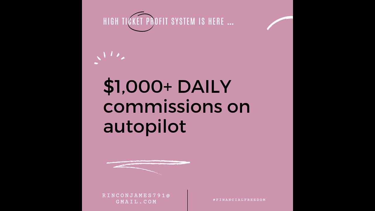 $1,000+ DAILY commissions on autopilot High Ticket Profit System is HERE …