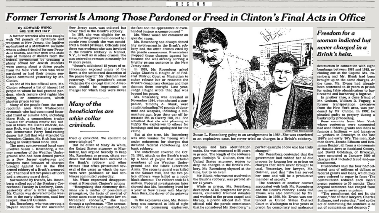 Bill Clinton Pardoned 1983 U.S. Capitol Bombers at the Request of Jerry Nadler in 2001