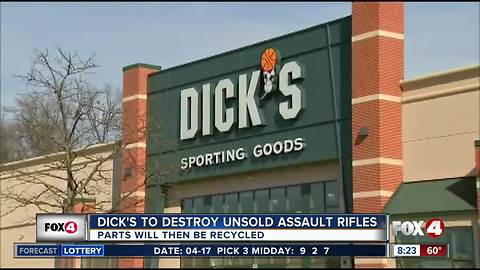 Dick's destroying all the guns it pulled from its shelves