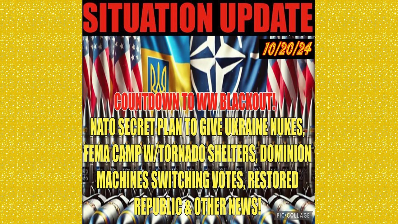 SITUATION UPDATE 10/20/24 - No way out, Nato Secret Plan, Dominion Mach. Switching Votes, Vt Intel