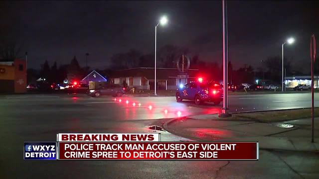 Suspect in carjacking, armed robbery & kidnapping being tracked on foot in Detroit