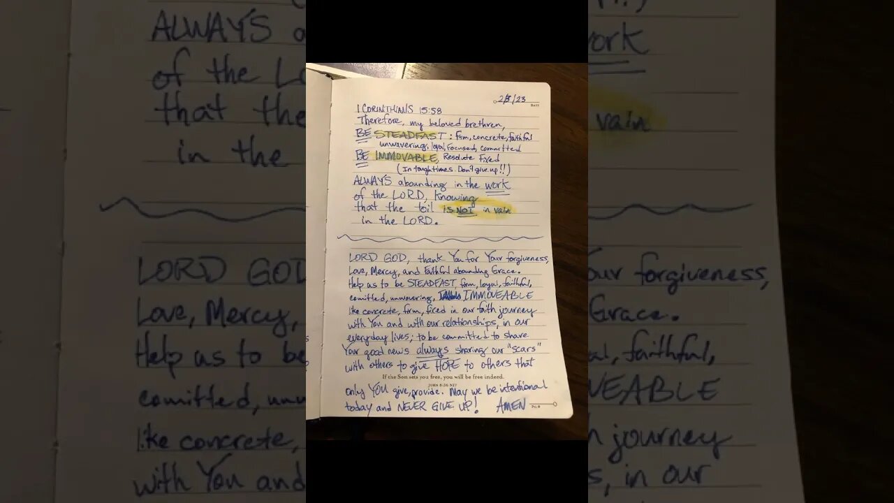 Bible Study 1 Corinthians 15 58 #shorts