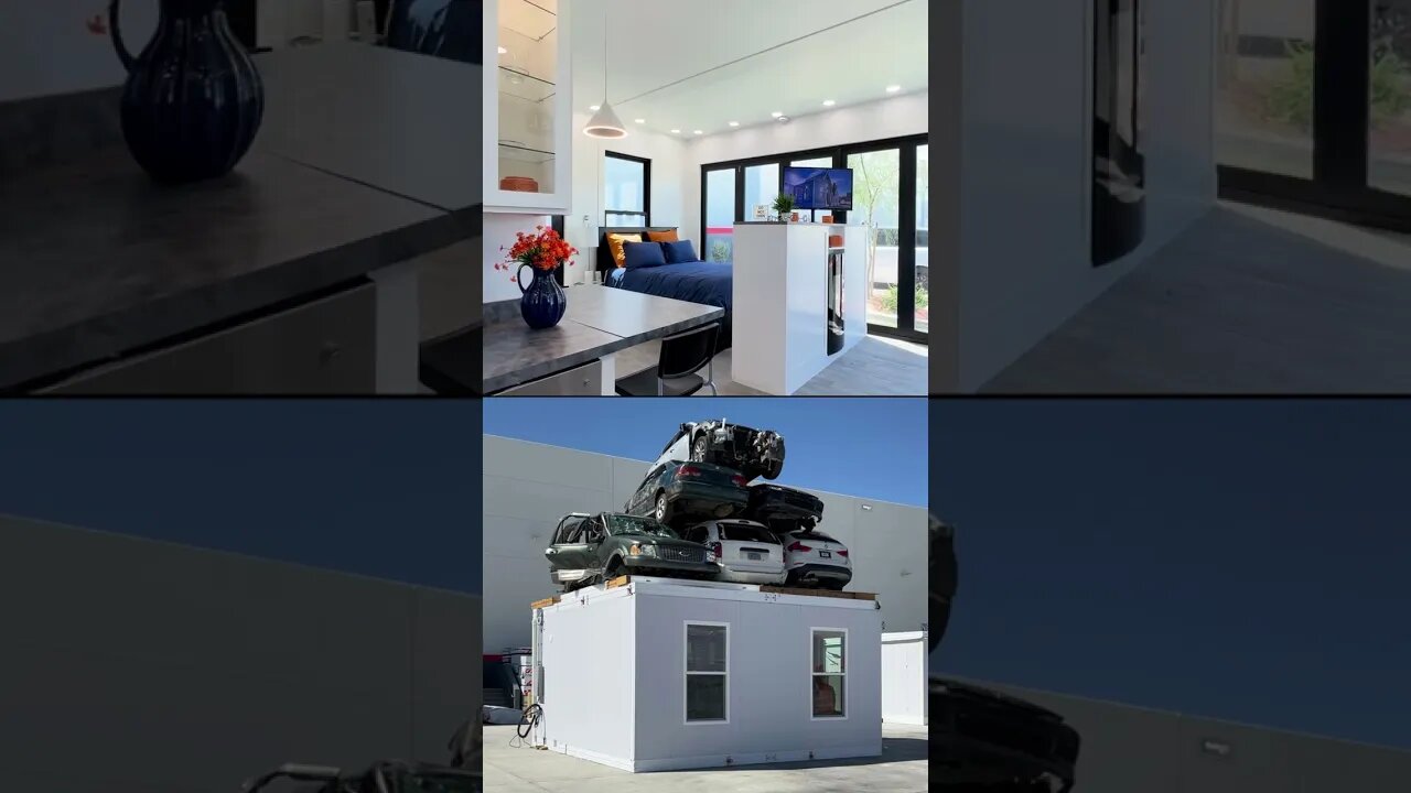 Stacking 6 cars on a tiny house!