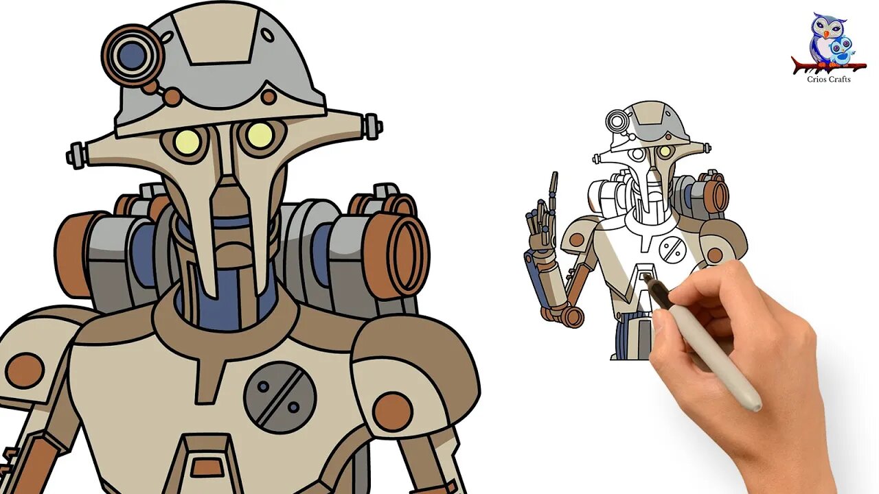 How to Draw Huyang Droid from Ahsoka Star Wars - Step by Step