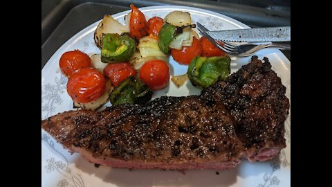 🥩🫑Ribeye and Veggie kabob, thinking of 🍅🧅