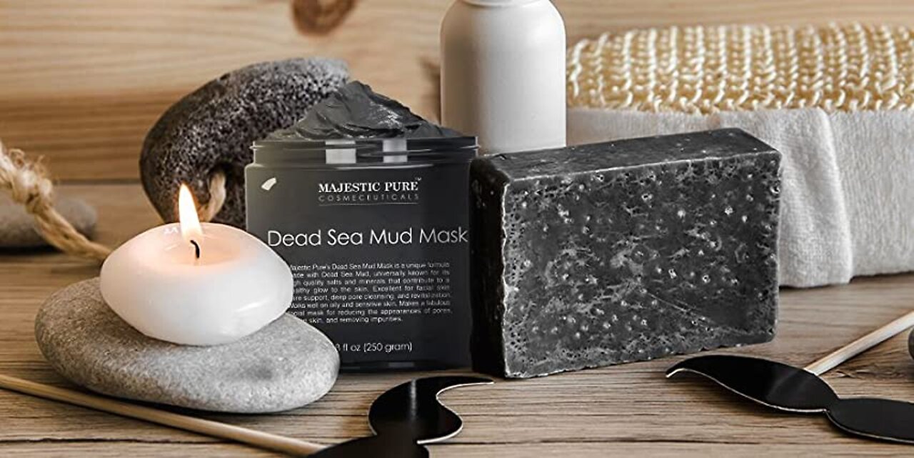 Majestic Pure Dead Sea Mud Mask for Face and Body - Natural Skin Care for Women and Men.