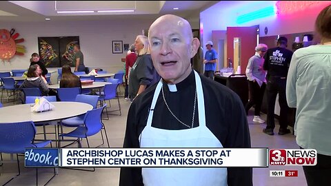 Archbishop Lucas makes a stop at Stephen Center on Thanksgiving