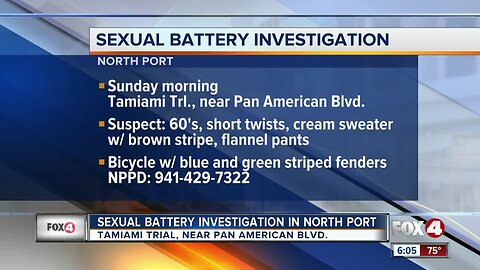 Sexual Battery investigation underway in North Port