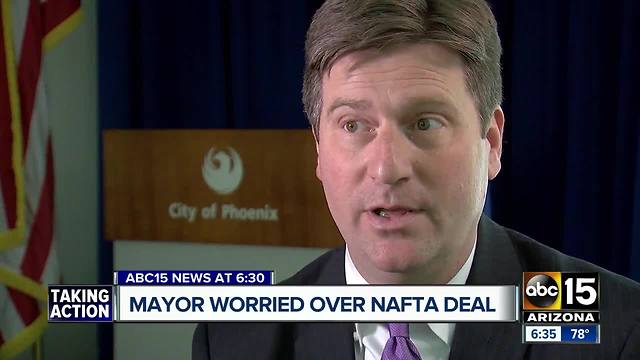 Mayor Greg Stanton worried over trade agreement deal