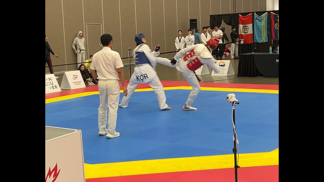 2024 Canada Open Taekwondo- Liam Sweeney (AUS) vs Korea M-80