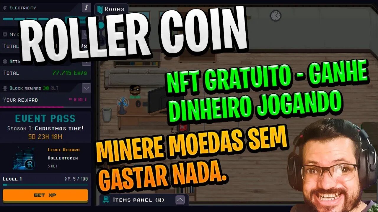 *ROLLERCOIN* GANHE CRIPTOMOEDAS JOGANDO DE GRAÇA OU INVESTINDO - JOGO NFT GRATIS